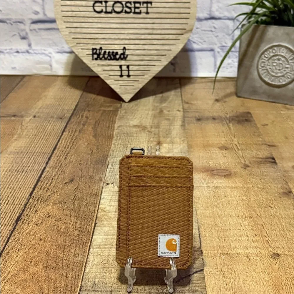 carhartt NYLON DUCK FRONT POCKET WALLET Color is carhartt brown